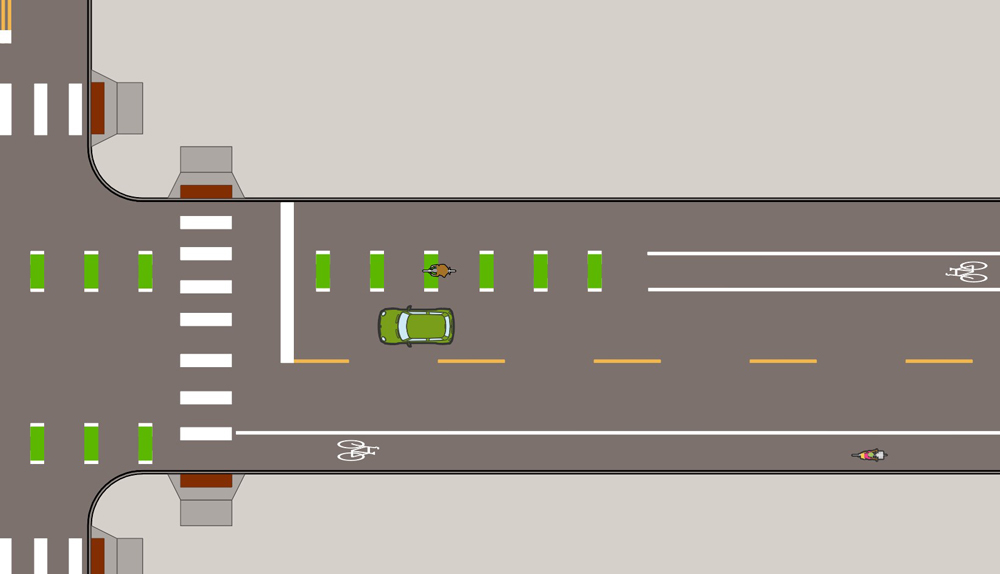 Illustration: Bike lane without turn lane