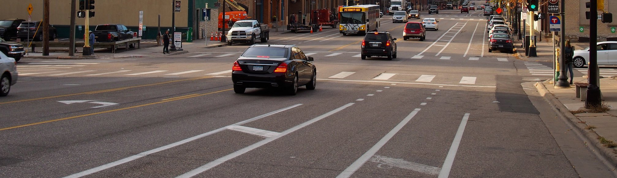 Turn lanes and bike path