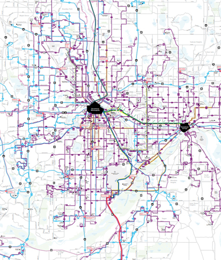 Map of transit routes