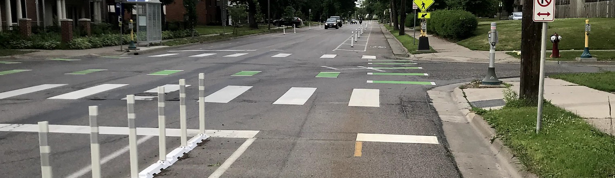 Two way to one way bike path